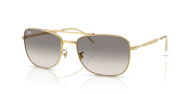 Rayban RB3755-001/32 แว่นกันแดดสีมองอะริสต้าทอง เลนส์ไล่ระดับสีเทาเป็นใส ทรงสี่เหลี่ยม ทุกเพศ