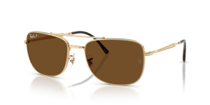 Rayban RB3755 001/57 แว่นกันแดดสีอะริสต้าทอง เลนส์โพลาไรซ์น้ำตาล ยูนิเซ็กซ์