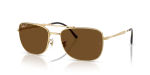 Rayban RB3755 001/57 แว่นกันแดดสีอะริสต้าทอง เลนส์โพลาไรซ์น้ำตาล ยูนิเซ็กซ์