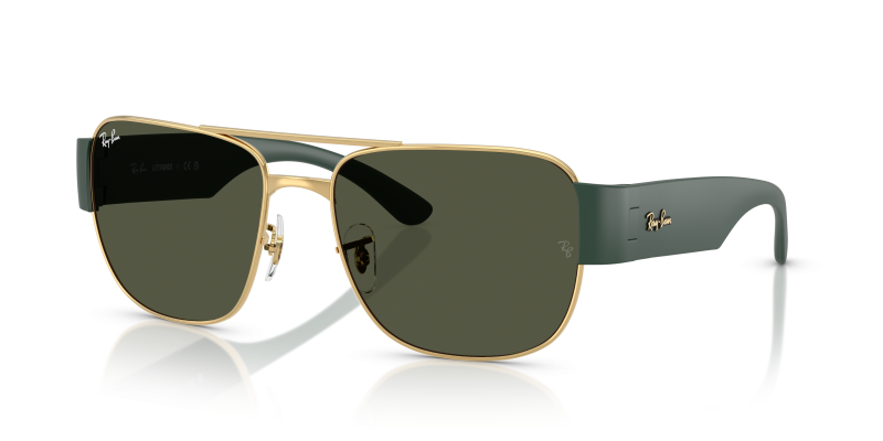 แว่นกันแดด Rayban RB3756-001/31 Gold Green Rayban RB3756-001/31 แว่นกันแดดทรงสี่เหลี่ยมจัตุรัสสีGold สำหรับทุกเพศ