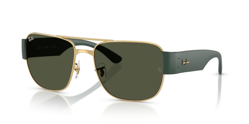 แว่นกันแดด Rayban RB3756-001/31 Gold Green Rayban RB3756-001/31 แว่นกันแดดทรงสี่เหลี่ยมจัตุรัสสีGold สำหรับทุกเพศ