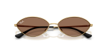 แว่นกันแดด Rayban Kai RB3757-001/73 Gold Dark Brown Rayban Kai RB3757-001/73 close-up ด้านหน้า