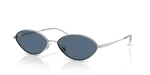 แว่นกันแดด Rayban Kai RB3757-003/80 Silver Dark Blue Rayban Kai RB3757-003/80 003/80 แว่นกันแดดเงินทรงวงรี ทั้งสองเพศ