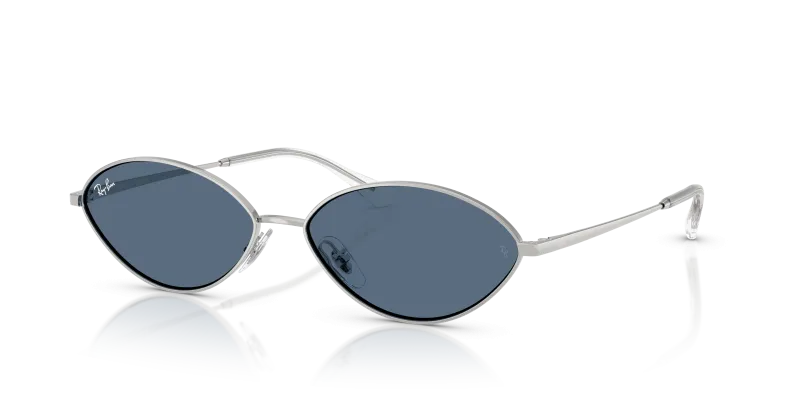 แว่นกันแดด Rayban Kai RB3757-003/80 Silver Dark Blue Rayban Kai RB3757-003/80 003/80 แว่นกันแดดเงินทรงวงรี ทั้งสองเพศ