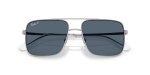 แว่นกันแดด Rayban Ari RB3758-003/2V Silver Blue Polarized Rayban RB3758 003/2V close-up ด้านหน้า