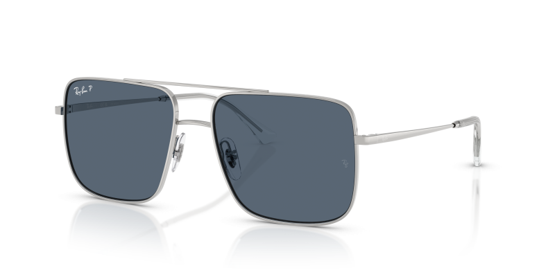 แว่นกันแดด Rayban Ari RB3758-003/2V Silver Blue Polarized Rayban RB3758 003/2V แว่นกันแดดสีเงินเลนส์น้ำเงินโพลาไรซ์ ทุกเพศ