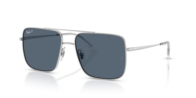 Rayban RB3758 003/2V แว่นกันแดดสีเงินเลนส์น้ำเงินโพลาไรซ์ ทุกเพศ