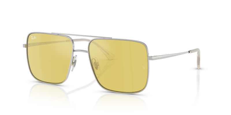 Rayban RB3758 003/6D แว่นกันแดดสีเงิน ทรง Ari เลนส์มิเรอร์เหลืองทอง ยูนิเซ็กซ์