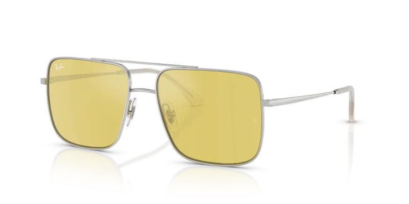 Rayban RB3758 003/6D แว่นกันแดดสีเงิน ทรง Ari เลนส์มิเรอร์เหลืองทอง ยูนิเซ็กซ์