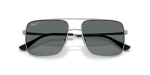 แว่นกันแดด Rayban Ari RB3758-003/81 Silver Dark Grey Polarized Rayban RB3758-003/81 close-up ด้านหน้า