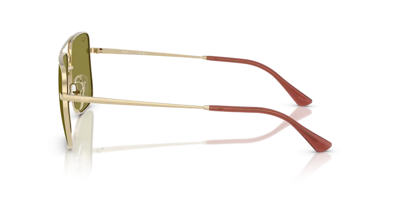 แว่นกันแดด Rayban RB3758 9213/2 มุมข้าง ทรงเหลี่ยมสีทองอ่อน