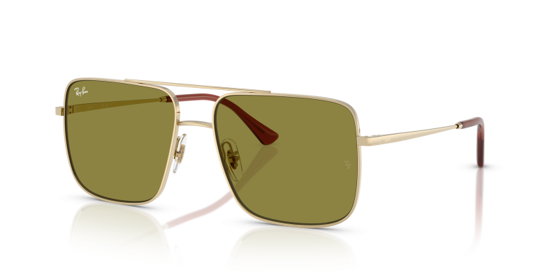 แว่นกันแดด Rayban Ari RB3758-9213/2 Pale Gold Green Rayban RB3758 9213/2 แว่นกันแดดสีทองอ่อนเลนส์เขียว สำหรับทุกเพศ