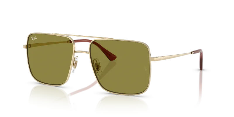 Rayban RB3758 9213/2 แว่นกันแดดสีทองอ่อนเลนส์เขียว สำหรับทุกเพศ