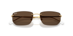 แว่นกันแดด Rayban RB3768-001/73 Arista Dark Brown Rayban RB3768 001/73 close-up ด้านหน้า