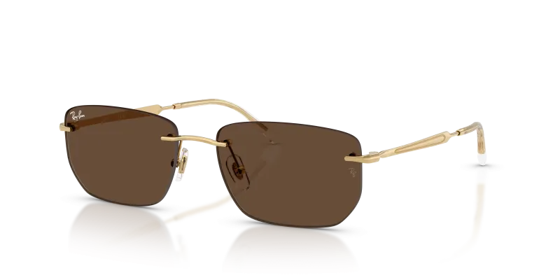 Rayban RB3768 001/73 แว่นกันแดดทรงไม่มีขอบสีอะริสต้า-น้ำตาลเข้ม ทั้งสองเพศ