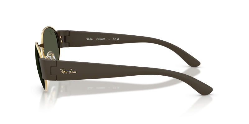 แว่นกันแดด Rayban RB3770 001/31 มุมข้าง โครงโลหะทรงวงรีขัดเงา