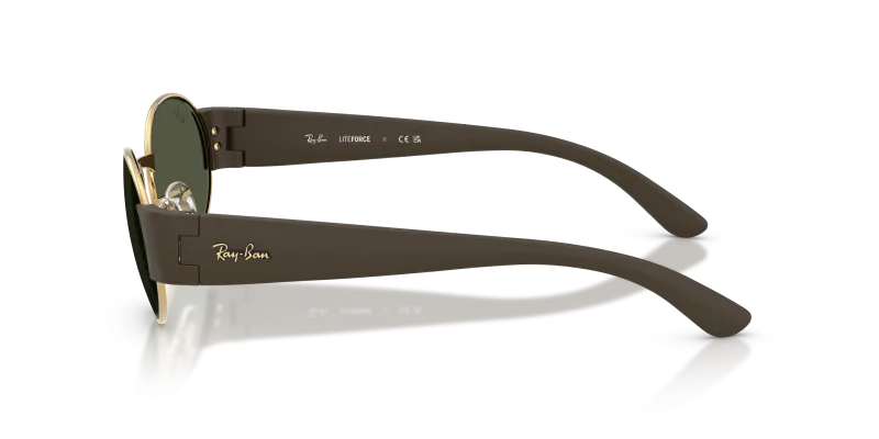 แว่นกันแดด Rayban RB3770 001/31 มุมข้าง โครงโลหะทรงวงรีขัดเงา