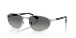 แว่นกันแดด Rayban RB3777-003/71 Silver Grey Gradient Rayban RB3777 003/71 แว่นกันแดดทรงเรขาคณิตสีเงิน-เทาไล่ระดับ ทั้งสองเพศ