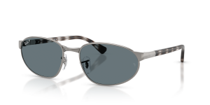 Rayban RB3777 004/3R แว่นกันแดดโพลาไรซ์ทรงเรขาคณิตสีกันเมทัล-น้ำเงินเข้ม ทั้งสองเพศ