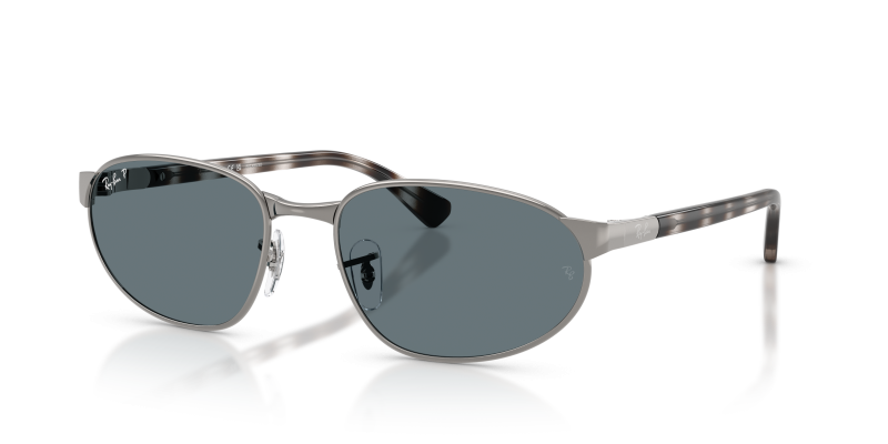 แว่นกันแดด Rayban RB3777-004/3R Gunmetal Dark Blue Polarized Rayban RB3777 004/3R แว่นกันแดดโพลาไรซ์ทรงเรขาคณิตสีกันเมทัล-น้ำเงินเข้ม ทั้งสองเพศ