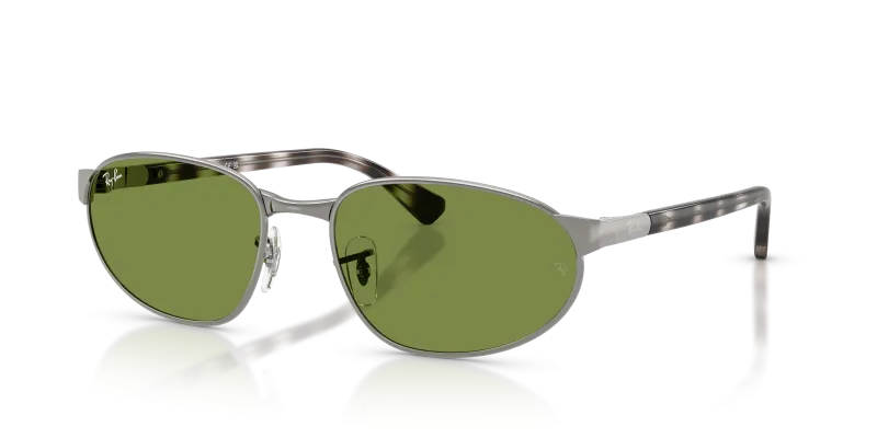 แว่นกันแดด Rayban RB3777-004/4E Gunmetal Green Rayban RB3777 004/4E แว่นกันแดดทรงเรขาคณิตสีกันเมทัล-เขียว ทั้งสองเพศ