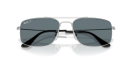 แว่นกันแดด Rayban Explorer 3 RB3779-003/3R Silver Dark Blue Polarized Rayban RB3779-003/3R close-up ด้านหน้า