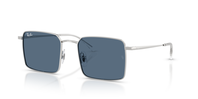 แว่นกันแดด Rayban RB3782-003/80 Silver Dark Blue Rayban RB3782 003/80 แว่นกันแดดทรงสี่เหลี่ยมสีเงิน-น้ำเงินเข้ม ทั้งสองเพศ
