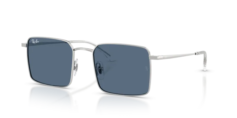 Rayban RB3782 003/80 แว่นกันแดดทรงสี่เหลี่ยมสีเงิน-น้ำเงินเข้ม ทั้งสองเพศ