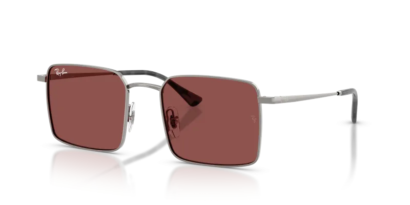 แว่นกันแดด Rayban RB3782-004/75 Gunmetal Dark Violet Rayban RB3782 004/75 แว่นกันแดดทรงสี่เหลี่ยมสีกันเมทัล-ม่วงเข้ม ทั้งสองเพศ