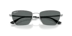 แว่นกันแดด Rayban RB3783-003/81 Silver Dark Grey Polarized Rayban RB3783 003/81 close-up ด้านหน้า