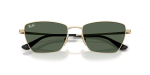 แว่นกันแดด Rayban Drea RB3783-921371 Pale Gold Dark Green Rayban RB3783 921371 close-up ด้านหน้า