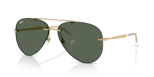 Rayban RB3791 001/71 แว่นกันแดดทรงนักบินไร้ขอบสีทองอะริสต้าเลนส์เขียวเข้ม สำหรับทุกเพศ
