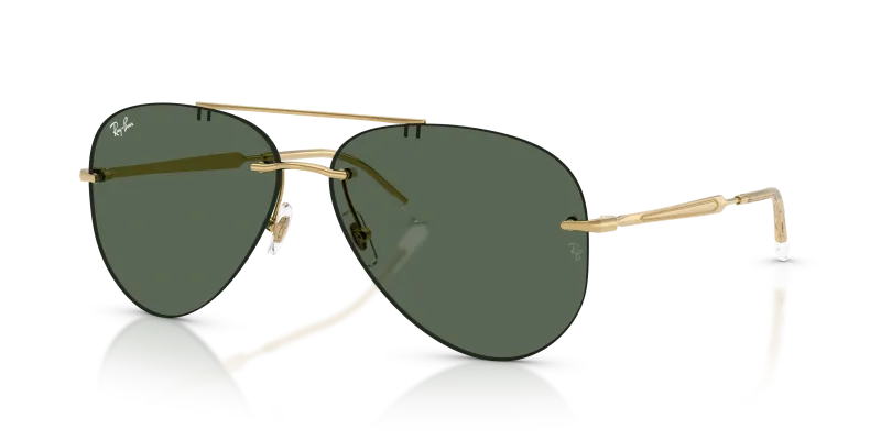 Rayban RB3791 001/71 แว่นกันแดดทรงนักบินไร้ขอบสีทองอะริสต้าเลนส์เขียวเข้ม สำหรับทุกเพศ