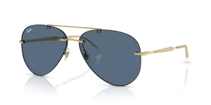 Rayban RB3791 001/80 แว่นกันแดดทรงนักบินโทน Arista เลนส์น้ำเงินเข้ม ทุกเพศ