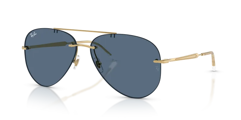 Rayban RB3791 001/80 แว่นกันแดดทรงนักบินโทน Arista เลนส์น้ำเงินเข้ม ทุกเพศ