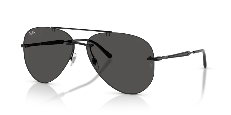 แว่นกันแดด Rayban RB3791-002/87 Black Dark Grey Rayban RB3791-002/87 002/87 แว่นกันแดดดำทรงนักบินไม่มีขอบ ทั้งสองเพศ