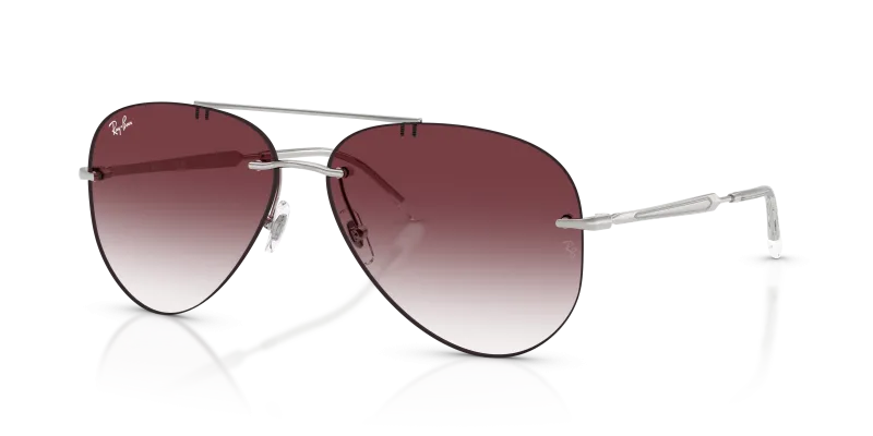 แว่นกันแดด Rayban RB3791-003/8H Silver Clear Gradient Dark Violet Rayban RB3791-003/8H แว่นกันแดดไม่มีขอบสีเงิน ทุกเพศ