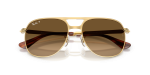 แว่นกันแดด Rayban Bill Max RB3793-001/M2 Arista Polarized Brown Gradient Rayban RB3793 001/M2 close-up ด้านหน้า