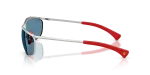 แว่นกันแดด Rayban RB3819M-F007S2 Silver Polar Blue แว่นกันแดด Rayban RB3819M F007S2 มุมข้าง ขาแว่นโลหะสีเงิน Scuderia Ferrari