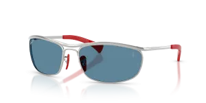 Rayban RB3819M F007S2 แว่นกันแดดสีเงินเลนส์โพลาไรซ์น้ำเงิน สำหรับทุกเพศ