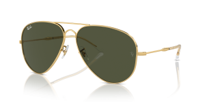 Rayban RB3825 001/31 แว่นกันแดดทรงนักบินสีมองอะริสต้าเลนส์เขียว ทั้งสองเพศ