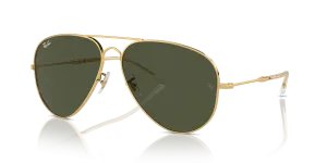 Rayban RB3825 001/31 แว่นกันแดดทรงนักบินสีมองอะริสต้าเลนส์เขียว ทั้งสองเพศ