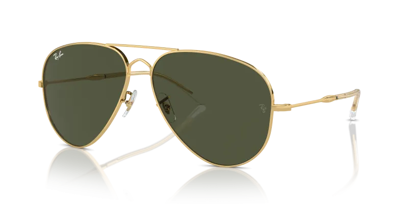 แว่นกันแดด Rayban Old Aviator RB3825-001/31 Arista Green Rayban RB3825 001/31 แว่นกันแดดทรงนักบินสีมองอะริสต้าเลนส์เขียว ทั้งสองเพศ