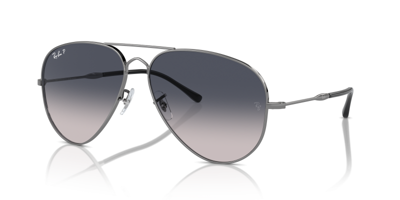 แว่นกันแดด Rayban Old Aviator RB3825-004/78 Gunmetal Blue Polarized Rayban RB3825 004/78 แว่นกันแดดทรงนักบินกันเมทัลเลนส์โพลาไรซ์น้ำเงินไล่ระดับ ทั้งสองเพศ