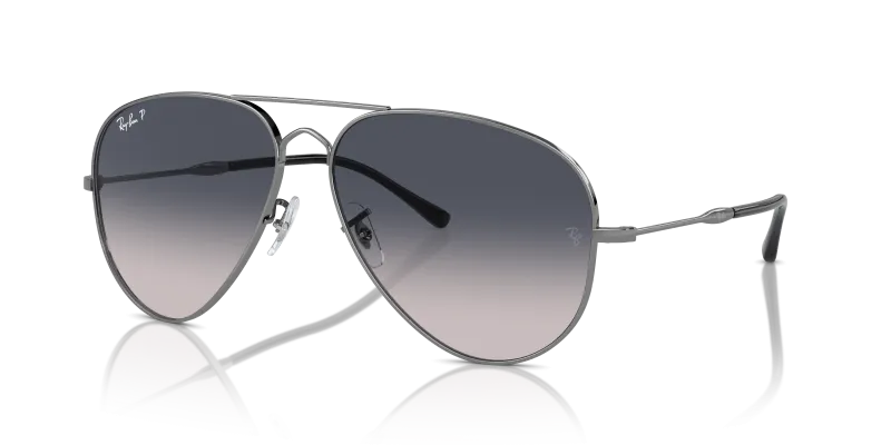 แว่นกันแดด Rayban Old Aviator RB3825-004/78 Gunmetal Blue Polarized Rayban RB3825 004/78 แว่นกันแดดทรงนักบินกันเมทัลเลนส์โพลาไรซ์น้ำเงินไล่ระดับ ทั้งสองเพศ