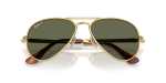 แว่นกันแดด Rayban Aviator Max RB3925-001/58 Arista Green Polarized Rayban RB3925 001/58 close-up ด้านหน้า