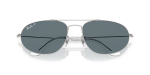 แว่นกันแดด Rayban RB3945-003/3R Silver Dark Blue Polarized Rayban RB3945-003/3R close-up ด้านหน้า