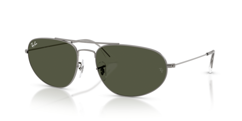 Rayban RB3945-004/31 แว่นกันแดดทรงเรขาคณิตสีกันเมทัลเลนส์เขียว ยูนิเซ็กซ์