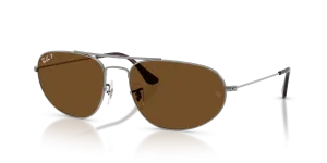 Rayban RB3945-004/57 แว่นกันแดดทรงเรขาคณิตสีกันเมทัลเลนส์โพลาไรซ์น้ำตาล ยูนิเซ็กซ์
