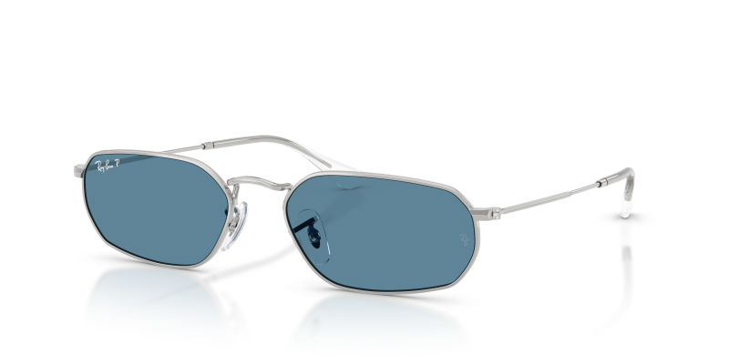 Rayban RB3947 003/S2 แว่นกันแดดเลนส์โพลาไรซ์สีน้ำเงิน กรอบเงิน ทั้งสองเพศ